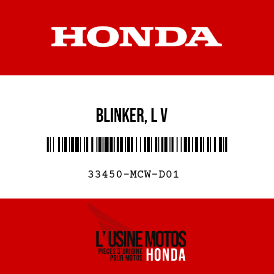 image de 33450-MCW-D01 BLINKER, L V