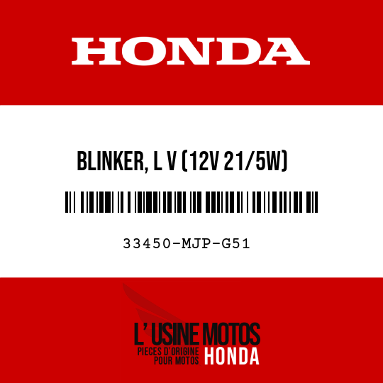 image de 33450-MJP-G51 BLINKER, L V (12V 21/5W)