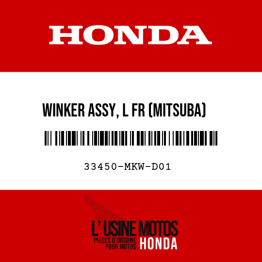 image de 33450-MKW-D01 WINKER ASSY, L FR (MITSUBA)