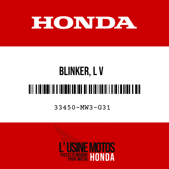 image de 33450-MW3-G31 BLINKER, L V