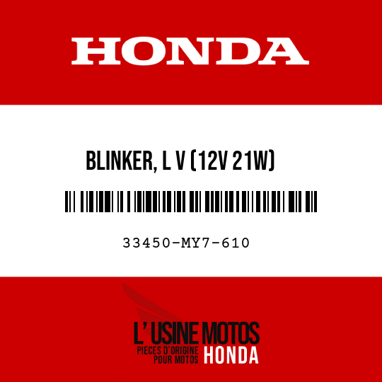 image de 33450-MY7-610 BLINKER, L V (12V 21W)