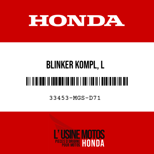 image de 33453-MGS-D71 BLINKER KOMPL, L