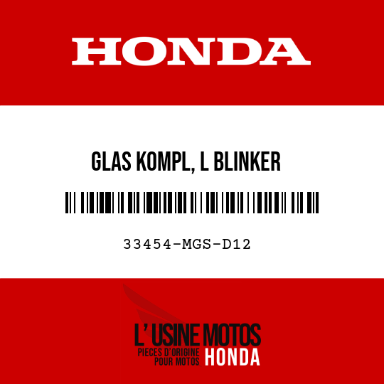 image de 33454-MGS-D12 GLAS KOMPL, L BLINKER