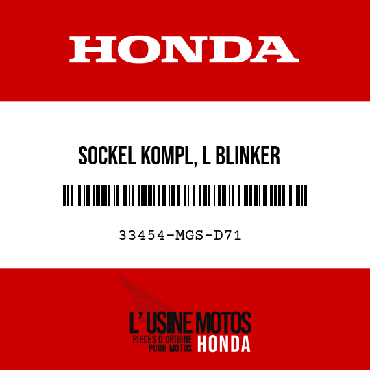 image de 33454-MGS-D71 SOCKEL KOMPL, L BLINKER