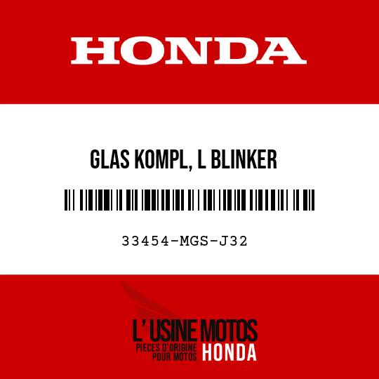 image de 33454-MGS-J32 GLAS KOMPL, L BLINKER