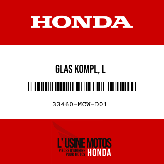 image de 33460-MCW-D01 GLAS KOMPL, L
