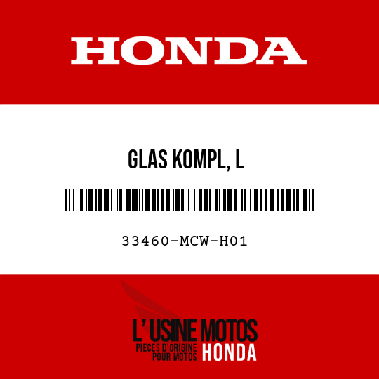 image de 33460-MCW-H01 GLAS KOMPL, L