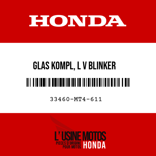 image de 33460-MT4-611 GLAS KOMPL, L V BLINKER
