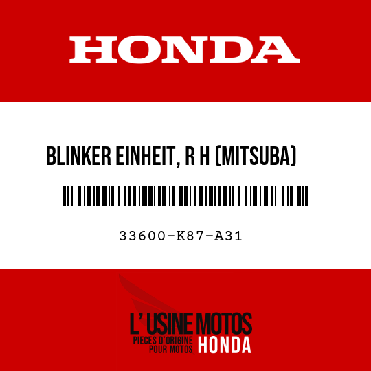 image de 33600-K87-A31 BLINKER EINHEIT, R H (MITSUBA)
