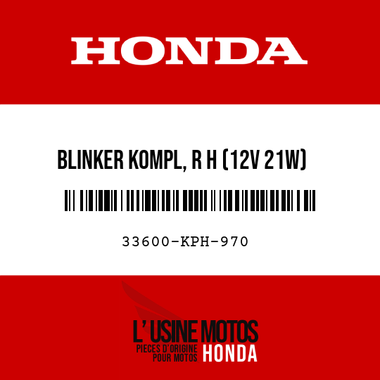 image de 33600-KPH-970 BLINKER KOMPL, R H (12V 21W)