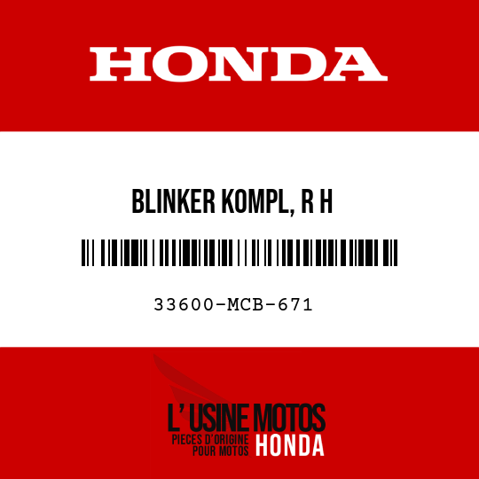 image de 33600-MCB-671 BLINKER KOMPL, R H