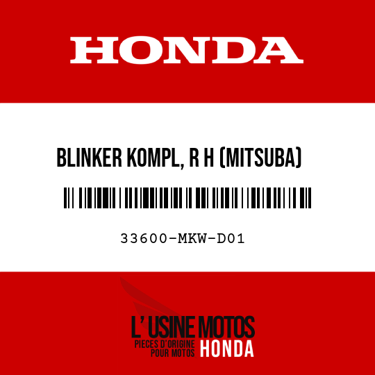 image de 33600-MKW-D01 BLINKER KOMPL, R H (MITSUBA)