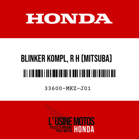 image de 33600-MKZ-J01 BLINKER KOMPL, R H (MITSUBA)