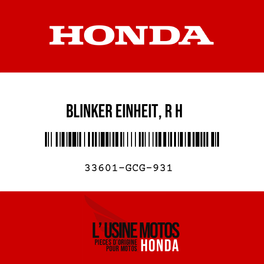 image de 33601-GCG-931 BLINKER EINHEIT, R H