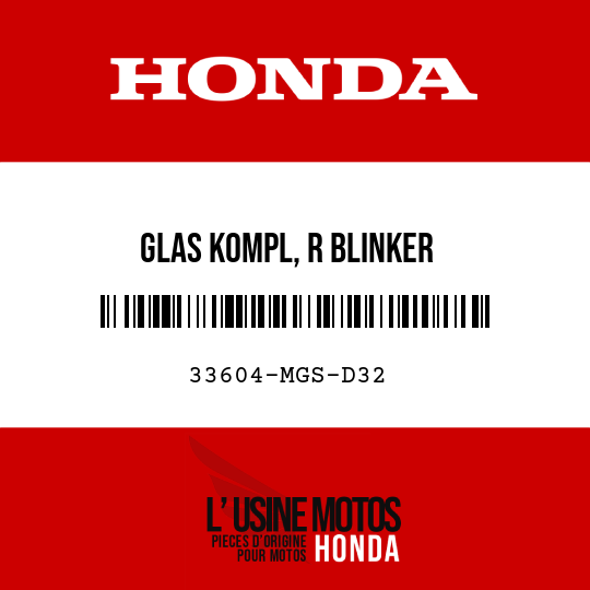 image de 33604-MGS-D32 GLAS KOMPL, R BLINKER