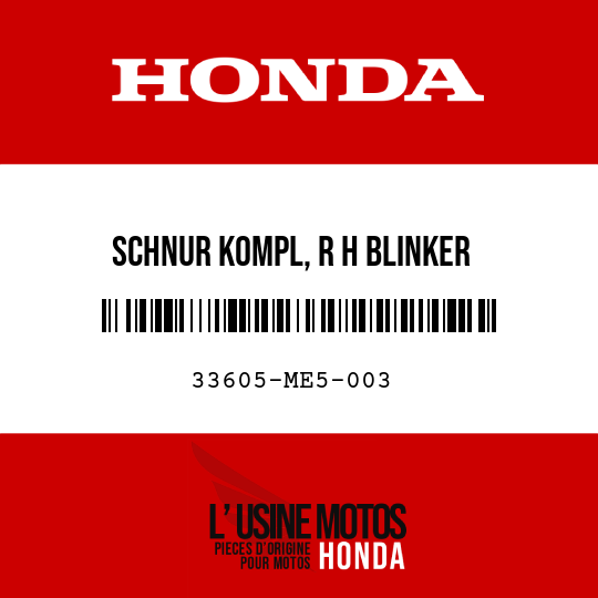 image de 33605-ME5-003 SCHNUR KOMPL, R H BLINKER