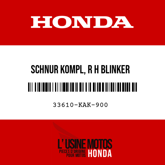 image de 33610-KAK-900 SCHNUR KOMPL, R H BLINKER