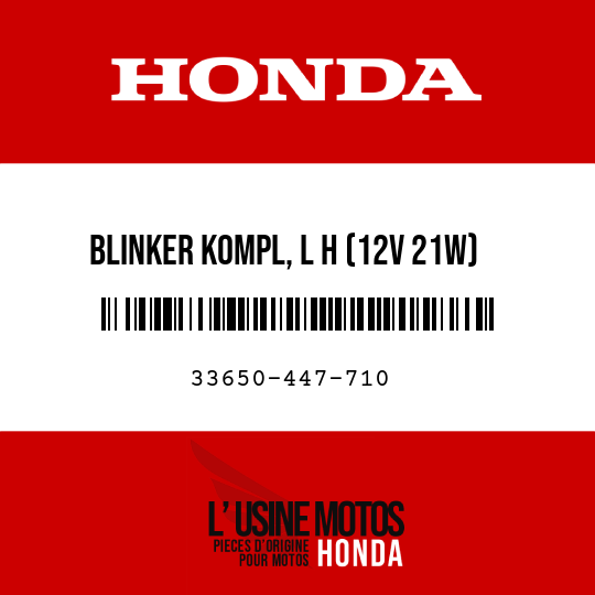image de 33650-447-710 BLINKER KOMPL, L H (12V 21W)