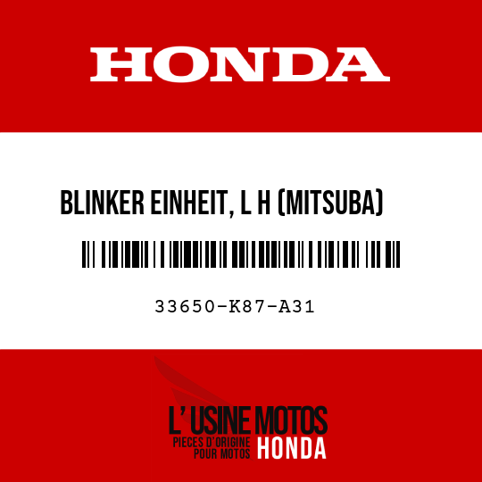 image de 33650-K87-A31 BLINKER EINHEIT, L H (MITSUBA)