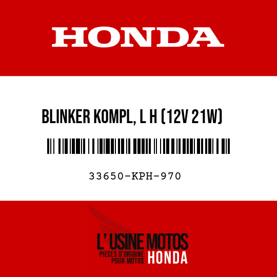image de 33650-KPH-970 BLINKER KOMPL, L H (12V 21W)