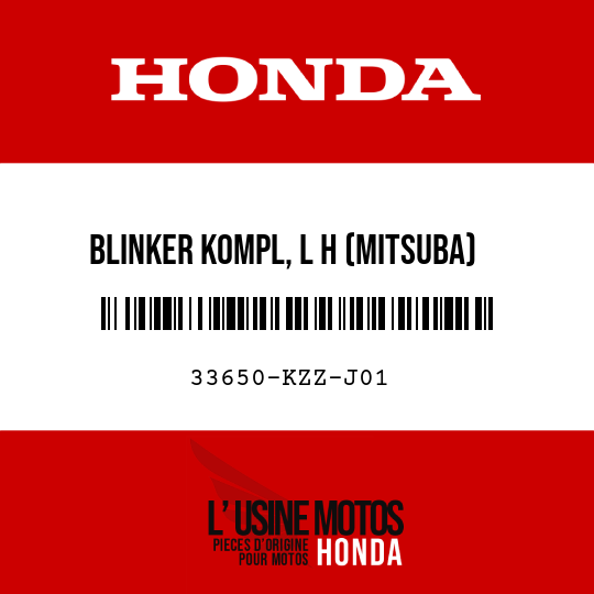 image de 33650-KZZ-J01 BLINKER KOMPL, L H (MITSUBA)
