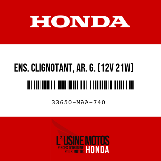 image de 33650-MAA-740 ENS. CLIGNOTANT, AR. G. (12V 21W)