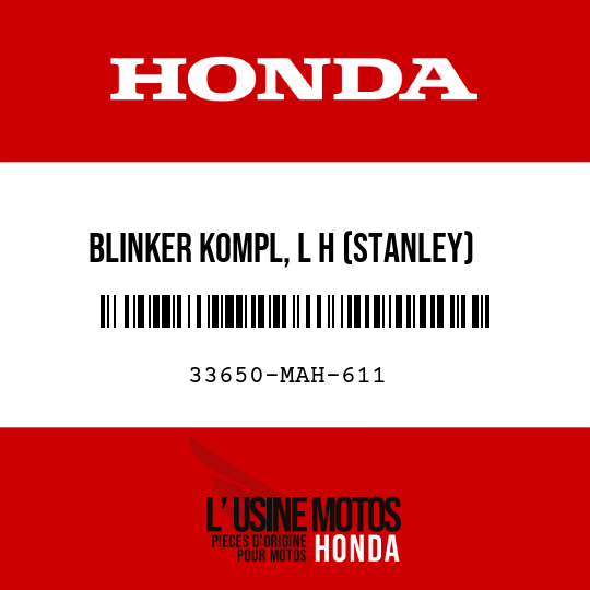 image de 33650-MAH-611 BLINKER KOMPL, L H (STANLEY)