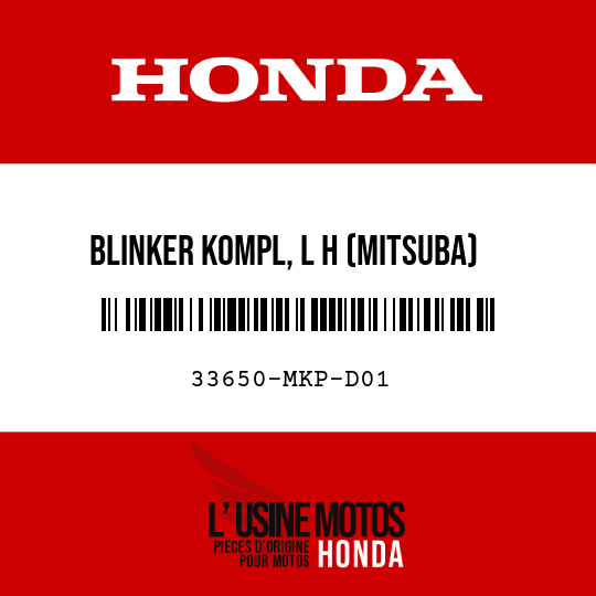 image de 33650-MKP-D01 BLINKER KOMPL, L H (MITSUBA)