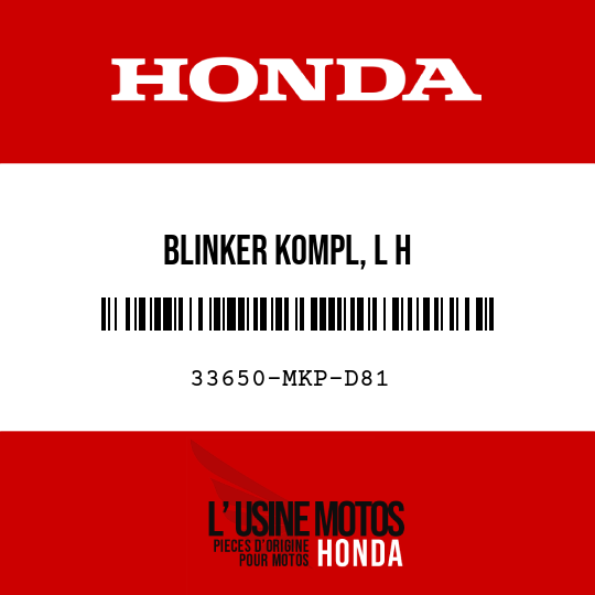 image de 33650-MKP-D81 BLINKER KOMPL, L H