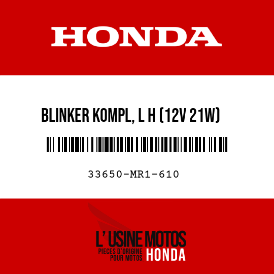 image de 33650-MR1-610 BLINKER KOMPL, L H (12V 21W)