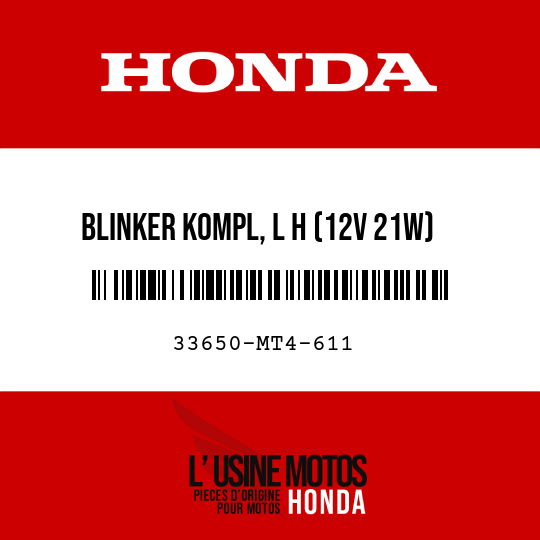 image de 33650-MT4-611 BLINKER KOMPL, L H (12V 21W)