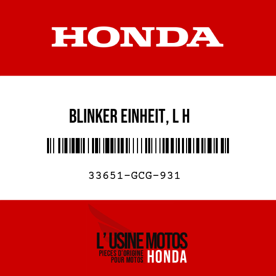 image de 33651-GCG-931 BLINKER EINHEIT, L H