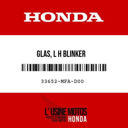 image de 33652-MFA-D00 GLAS, L H BLINKER