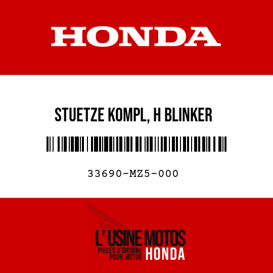 image de 33690-MZ5-000 STUETZE KOMPL, H BLINKER
