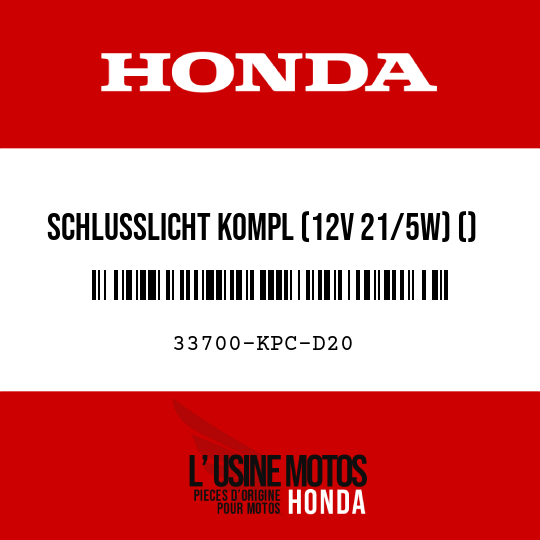 image de 33700-KPC-D20 SCHLUSSLICHT KOMPL (12V 21/5W) ()