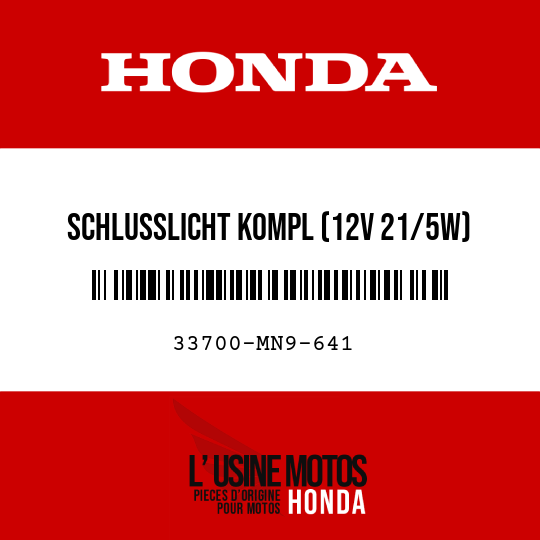 image de 33700-MN9-641 SCHLUSSLICHT KOMPL (12V 21/5W)