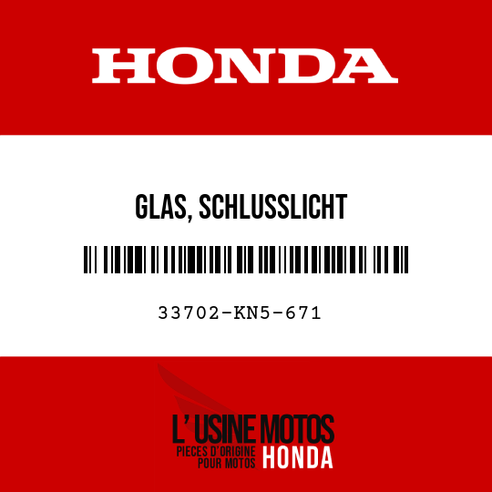 image de 33702-KN5-671 GLAS, SCHLUSSLICHT