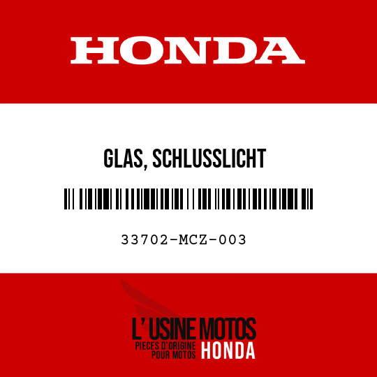 image de 33702-MCZ-003 GLAS, SCHLUSSLICHT