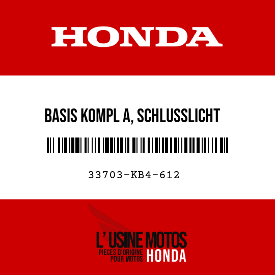 image de 33703-KB4-612 BASIS KOMPL A, SCHLUSSLICHT