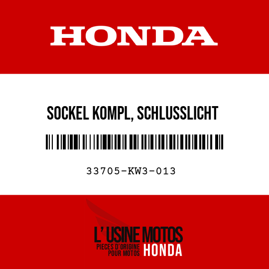 image de 33705-KW3-013 SOCKEL KOMPL, SCHLUSSLICHT