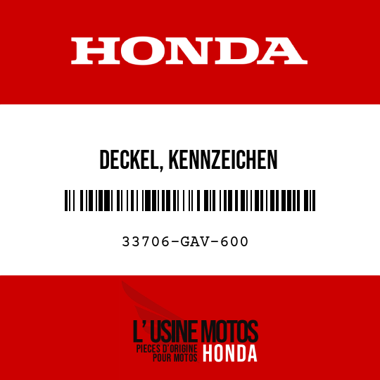 image de 33706-GAV-600 DECKEL, KENNZEICHEN