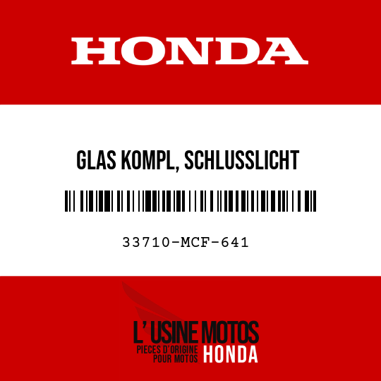image de 33710-MCF-641 GLAS KOMPL, SCHLUSSLICHT