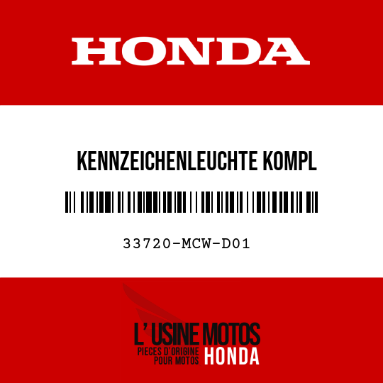 image de 33720-MCW-D01 KENNZEICHENLEUCHTE KOMPL