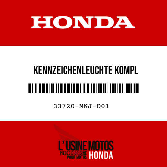 image de 33720-MKJ-D01 KENNZEICHENLEUCHTE KOMPL