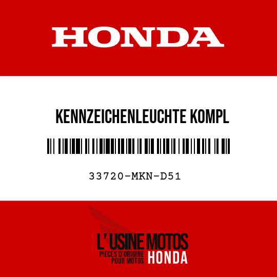 image de 33720-MKN-D51 KENNZEICHENLEUCHTE KOMPL