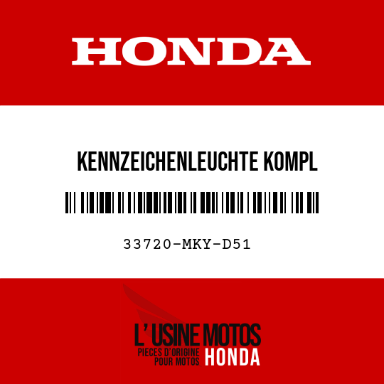 image de 33720-MKY-D51 KENNZEICHENLEUCHTE KOMPL