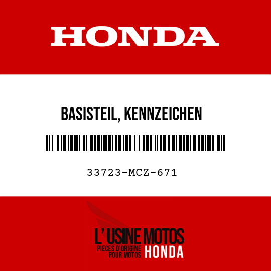 image de 33723-MCZ-671 BASISTEIL, KENNZEICHEN