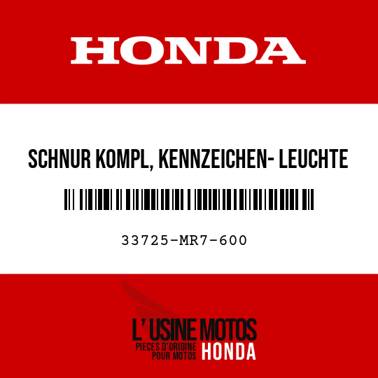 image de 33725-MR7-600 SCHNUR KOMPL, KENNZEICHEN- LEUCHTE