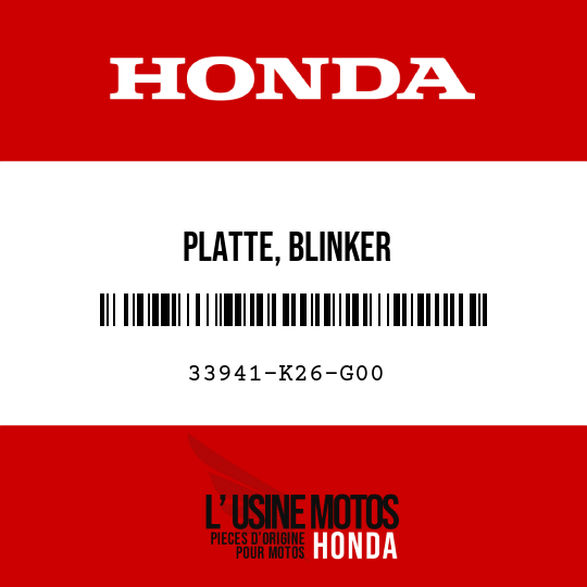 image de 33941-K26-G00 PLATTE, BLINKER