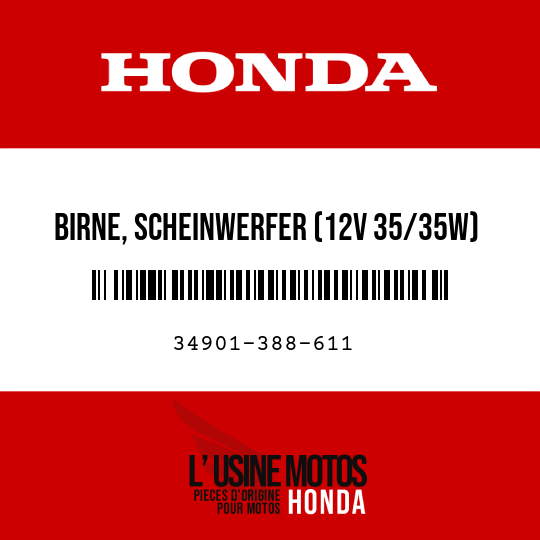 image de 34901-388-611 BIRNE, SCHEINWERFER (12V 35/35W) (PHILIPS)